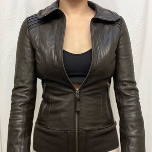 Mackage x Aritzia genuine leather fitted jacket.